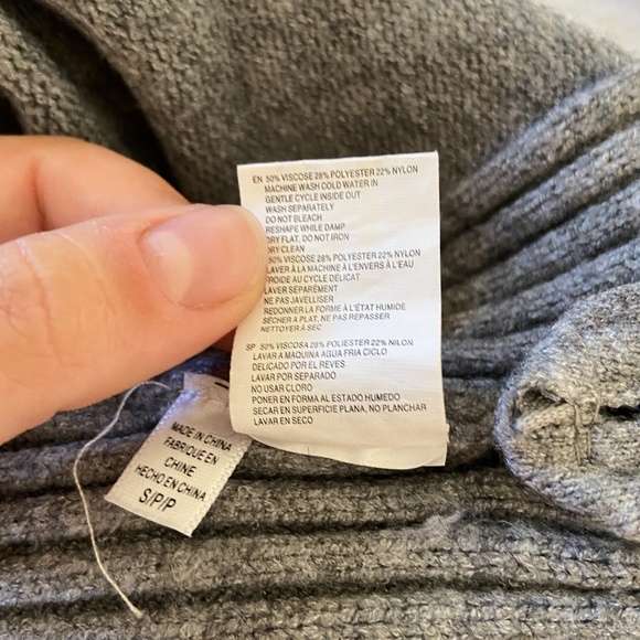 Grey Size Zipper Seven Sisters Crewneck Sweater - Picture 4 of 7